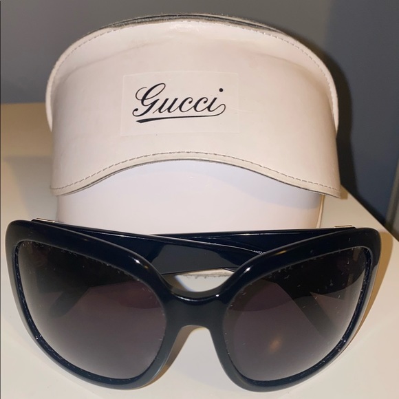 Gucci Black and White Floral Sunglasses